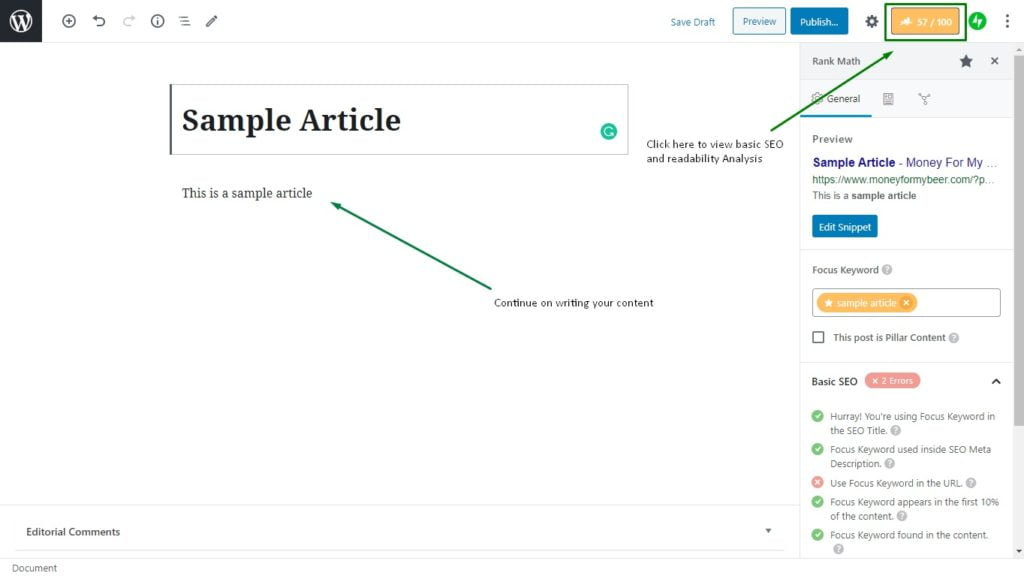 Write your Best Story, Hopes and Dreams 3 Sample Written Article with Rank Math Analysis