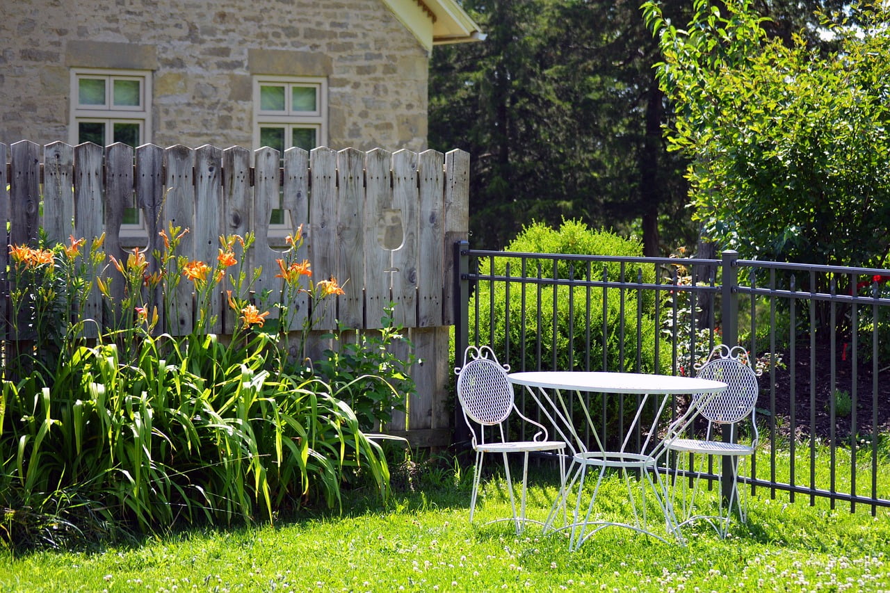 wood and metal garden fence panel