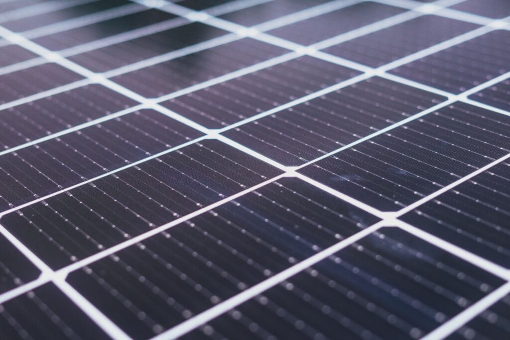 Close up of solar panel on a white garden sensor device