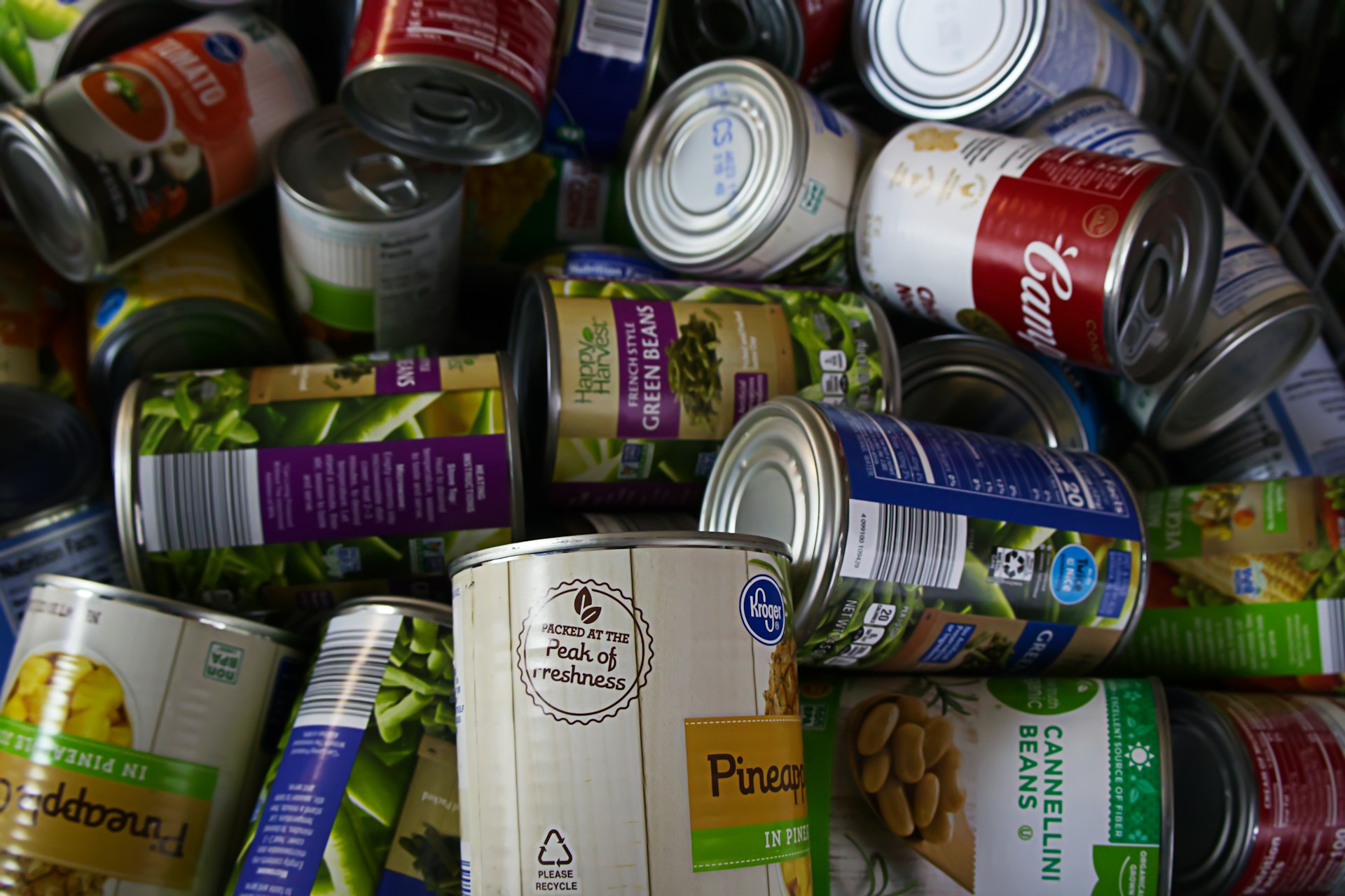 Food bank canned goods
